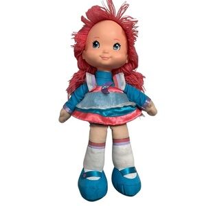 Rainbow Doll with Pink Hair and Blue Dress